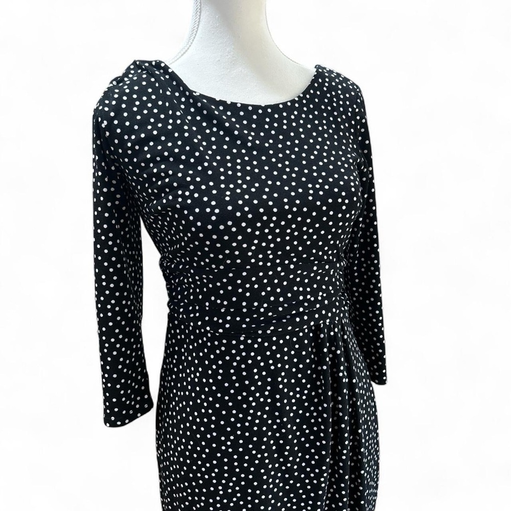Ann Taylor Black and White Polka Dot Long Sleeve Dress